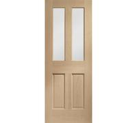 Internal Oak Malton Door with Clear Bevelled Glass - Pre-Finished - 2040 x 726 x 40mm - Victoria - XL Joinery