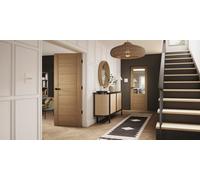 Internal Oak Palermo 2Xg Glazed Door With Clear Etched Glass - 1981 X 610 X 35mm - Xl Joinery