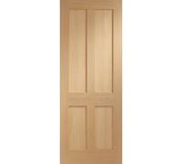 Internal Oak Victorian Shaker 4-Panel FD30 Fire Door - Pre-Finished - 2040 x 826 x 44mm - Victoria - XL Joinery