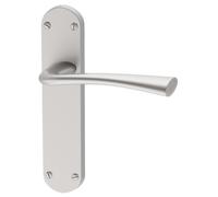 Internal Pearl Nickel Bathroom Lever Door Handle with Lock Latch and Hinges Pack - 65mm Latch - Struma - XL Joinery