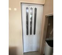 Internal Plastic Concertina Door with Handle and Magnetic Catch, Ideal for Doorway, Closet, Cupboard, and Wardrobe Cabinet Sliding Gate Kit