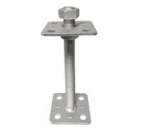 Internal Post PERGOLA Galvanised Adjustable Elevator Bolt Down Holder 200mm M20 80x80mm - 3.1x3.1"