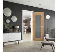 Internal Pre-Finished Oak Palermo Glazed Door With Clear Glass - 1981 X 610 X 35mm - Xl Joinery
