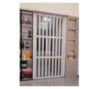 Internal PVC Folding Accordion Door, White Acrylic Glass Through Sliding, Custom Made-to-Measure for Home Office and Commercial Spaces