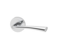 Internal Silver Polished Chrome Bathroom Lever Door Handle with Lock Latch and Hinges Pack - 65mm Latch - Weser - XL Joi