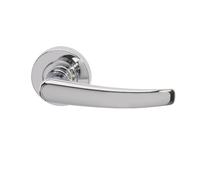 Internal Silver Polished Chrome Lever Fire Door Handle with Latch and Hinges Pack - 75mm Latch - Morava - XL Joinery