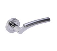 Internal Silver Polished/Satin Chrome Lever Door Handle with Latch and Hinges Pack - 75mm Latch - Meuse - XL Joinery