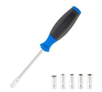 Internal Spoke Nipple Wrench Tool Set With Five Sockets For Deep Section Rim Wheel Building And Truing With Ergonomic Handle