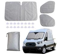 Internal Thermal Blind for Ford Transit MK8, 3PCS Thermal Windscreen & Side Window Covers, Camper Van Accessories, Privacy Screen, UV Reflective Sunshade & Winter Insulation