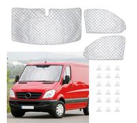 Internal Thermal Windscreen Cover for Mercedes Sprinter 2019-2025, 3pcs Internal Thermal Blind Set Summer UV Sunshade Wrap Cover Kit