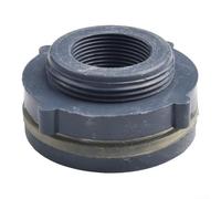 Internal thread bulkhead fitting adapter made of PVC plastic with silicone gasket for water tank joints, garden sockets, irrigation, and aquarium plumbing (1.2 inch)