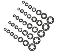 Internal Tooth Lock Washers 7 Sizes 210pcs Assortment Kit | Blackened Finish, Anti Vibration Replacement Parts, for Axles, Nuts and Bolts, Humid Maintenance Work