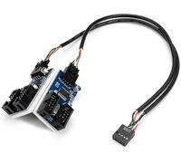 Internal USB Hub 3 - Expands 4 USB 2.0 Ports - 9-Pin USB Header 1 to 4 Extension Hub Splitter Adapter - Sleek Multifunctional Design - Plug and Play