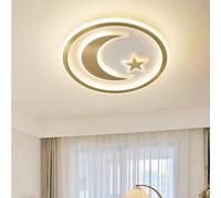 Internal Wall Lights Girl's Boy's Bedroom Ceiling Light Close to Ceiling Lights Metal Chandeliers Moon Star Shape for Bedroom Room, 3000K/4500K/6000K