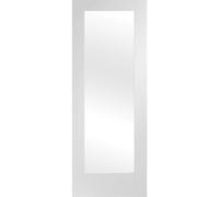 Internal White Primed Fully-Glazed Door with Frosted Glass - 1981 x 610 x 35mm - Pattern 10 - XL Joinery