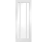 Internal White Primed Glazed 3-Panel Door with Clear Glass - 1981 x 762 x 35mm - Worcester - XL Joinery