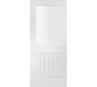 Internal White Primed Half-Glazed Cottage Door with Clear Glass - 1981 x 686 x 35mm - Suffolk - XL Joinery
