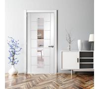 Internal White Primed Palermo Glazed Door With Clear Glass - 1981 X 610 X 35mm - Xl Joinery