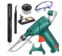 Internally Heated Industrial Laser Welding Tools, Portable Multi-Function Soldering Iron Soldering Gun Set, 60W Manual Soldering Gun, 3-in-1 with Rust Removal/Cutting/Weldings (Green, Internal Heat)
