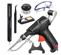 Internally Heated Industrial Laser Welding Tools, Portable Multi-Function Soldering Iron Soldering Gun Set, 60W Manual Soldering Gun, 3-in-1 with Rust Removal/Cutting/Weldings (Black, Internal Heat)