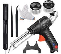 Internally Heated Industrial Welding Tools, Multi-Function Soldering Iron Soldering Gun Set, 60w 110v Automatic Soldering Gun with Solder Gun for Industrial Home DIY (Black 5-Piece Set)