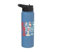 International American Lobsters Red White Blue Stainless Steel Insulated Water Bottle