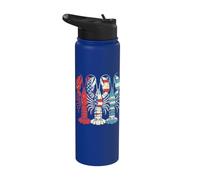 International American Lobsters Red White Blue Stainless Steel Insulated Water Bottle