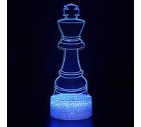International Chess 3D Night Light 16 Color Change Lamp Acrylic Flat ABS Base USB Charger Home Decoration Toy Brithday Xmas Kid Children Gift