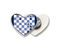 International Chess Composition Tactic Heart Metal Pin Brooch Clip Love