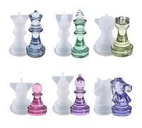 International Chess Resin Moulds, 3D Crystal Silicone Moulds for Resin Casting Chess Pieces, DIY Board Game Accessories Art Crafts Decor Tools for Kids Adults Family, Handmade Gifts Idea