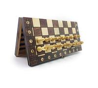 International Chess Wooden Chess Backgammon Checkers 3In1 Chess Game Travel Chess Set Wooden Chess Piece Chessboard Folding Board International Chess Pieces