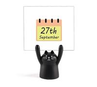 International Day Deaf Rehabilitation Activist Memo Holder Cartoon Black Cat Stand Decoration