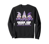 International Epilepsy Day Gnome One Fight Alone Wear Purple Sweatshirt