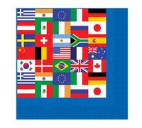 International Flags Beverage Napkins 2-Ply, Multicolor (16-Count)