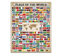 International Flags Poster Geography Travel History World Cultures Educational Print Series for Classroom Decor(Framed,12x18inch(30x45cm))
