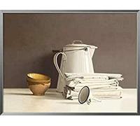 International Graphics - Framed art print - Willem, de Bont - ''White Can and white Cloths''- 41 x 31 cm - Frame Color: Pearl Mercury - Series ATHOS