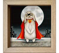 International Graphics - Framed Postcard - Ann R - ''Du pain sur la planche''- 16 x 16 cm - Frame available in 4 colours - Frame Color: Wood/Natural - Series LUNA