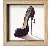 International Graphics - Framed Postcards - Panasenko, Inna - "Conquistatore Dolce" - 16 x 16 cm - Wood-Coloured Frame