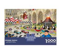 International Knitting Grand Prix Wooden Jigsaw Puzzle Waterproof 1000 Piece Puzzles for Adults Gifts Fun Challenging Games