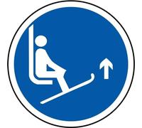International Lift ski tips up Symbol Square/Round Metal Sign 12x12 inch