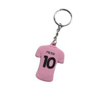 International Miami Home Jersey PVC Key Chain Keychain Messi 10 3D Printed Text and Number, Pink, 40mmx50mm