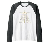 International Phonetic Alphabet Aviation Big Jet Design Raglan Baseball Tee