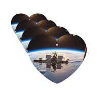 International Space Station Picture Car Air Freshener Cards Set of 4 Pieces Long Lasting Hanging Scented Cards Auto Aromatherapy Tablets Car Fresheners Gifts for Men Women - Lavender Scent