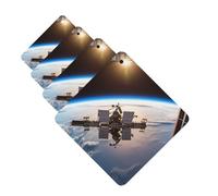 International Space Station Picture Car Air Freshener Cards Set of 4 Pieces Long Lasting Hanging Scented Cards Auto Aromatherapy Tablets Car Fresheners Gifts for Men Women - Lavender Scent