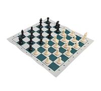 International Standard Chess Game Set Competition Large Plastic Chess Set for Logical Thinking Ability Improvement and Problem-Solving for Adults and Kids Green and White 13.4x13.4in