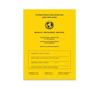 International Vaccination Certificate/Book/Card in Yellow