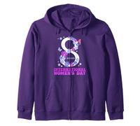 International Women’s Day 2026 March 8 Support Women Zip Hoodie