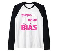 International Women's Day March 8th Break The Bias Raglan Baseball Tee