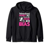 International Women's Day March 8th Break The Bias Zip Hoodie