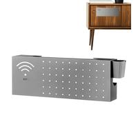 Internet Box - Heavy Duty Metal Wall Rack with Hollow Design Secure Router Cover Lightweight Cable Organizer Discreet Network Support Modern Storage Basket | Lou